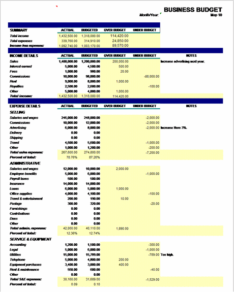 Monthly Budget Template Microsoft Excel Template MS Office Templates